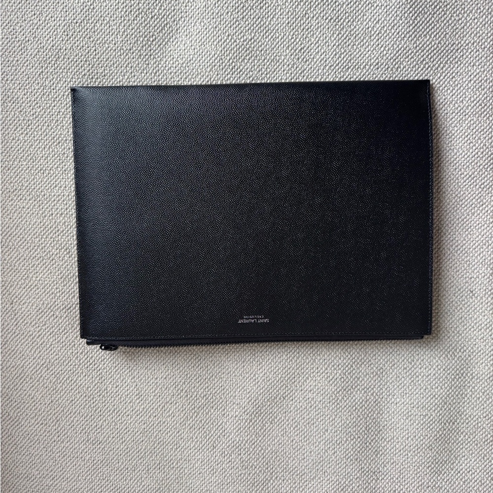 Saint Laurent Black Leather Pouch